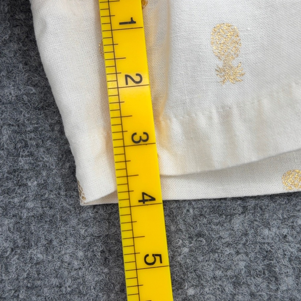 Old Navy Pineapple Chino Shorts Womens 6 Linen Blend White Gold - Picture 7 of 8